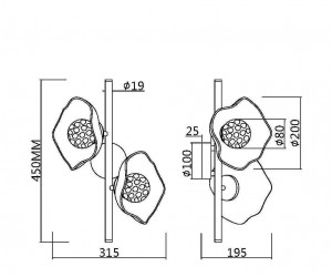 Настенный светильник (бра) Maytoni MOD207WL-02BS