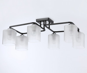 TR303224/6 BK/CH/FR черный/хром/белый матовый E27*6 max 60W 615*390*220