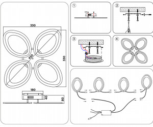FA4485/4 WH белый 4200K/3000K+6400K/6400K+3000K 34W 430*430*80 (ПДУ ИК)