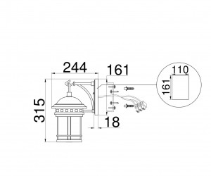 Настенный светильник (бра) Outdoor O031WL-01BR