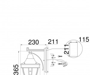 Настенный светильник (бра) Outdoor O027WL-01B