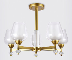 TR3154/5 GD/CL золото/прозрачный E27/5 max 40W D630*460