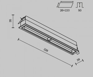 Встраиваемый светильник Technical DL100-12W2.7-3-4K-B