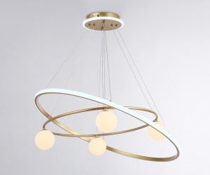 FL66328/1+4 GD золото 92W 3000K-6400K+G9/4 D800/600*1200 (ПДУ ИК)