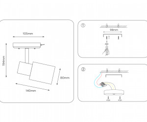 TR3967 BS/FR латунь/белый матовый E27 max 40W 140*80*194