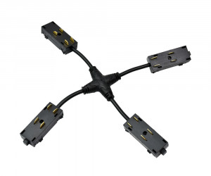 TR2116-BK Гибкий Х-образный, электрический коннектор трека SMART, черный