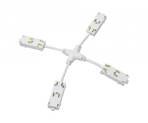 TR2116-WH Гибкий Х-образный, электрический коннектор трека SMART, белый