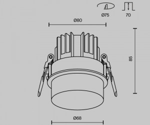 Встраиваемый светильник Technical DL065-12W4K-W