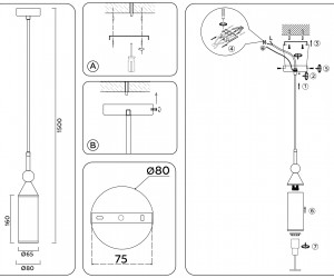 LH55271 BS/FR латунь/белый матовый E14 max 40W D65*1500