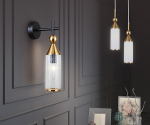 LH55271 BS/FR латунь/белый матовый E14 max 40W D65*1500