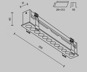Встраиваемый светильник Technical DL065-20W3-6K-W