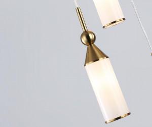 LH55272/3 BS/FR латунь/белый матовый E14 max 40W D230*1200