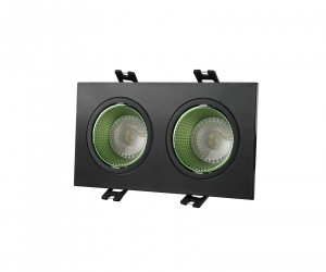 DK3072-BK+GR Встраиваемый светильник, IP 20, 10 Вт, GU5.3, LED, черный/зеленый, пластик