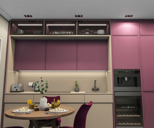 DK3072-BK+PI Встраиваемый светильник, IP 20, 10 Вт, GU5.3, LED, черный/розовый, пластик