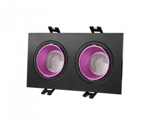 DK3072-BK+PI Встраиваемый светильник, IP 20, 10 Вт, GU5.3, LED, черный/розовый, пластик