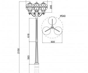 Садово-парковый светильник Outdoor O023FL-03G