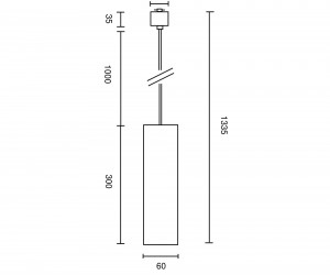 Трековый подвесной светильник Technical TR025-1-GU10-W