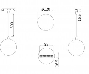 Трековый подвесной светильник Technical TR018-2-10W4K-B