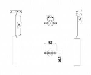 Трековый подвесной светильник Technical TR016-2-12W3K-W