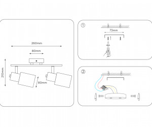 TR3969/2 BS/FR латунь/белый матовый E27*2 max 40W 260*80*210