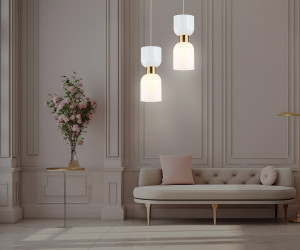 LH56091 BS/FR латунь/белый матовый E14 max 60W D120*1500