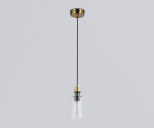 LH56111 BK/BS/CL черный/латунь/прозрачный E14 max 40W D65*1500