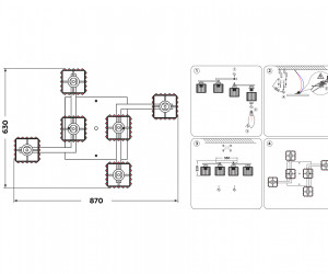 TR5215/6 CH/CL хром/прозрачный E27/6 max 40W 870*630*220