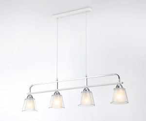 TR303242/4 WH/CH/CL/FR белый/хром/прозрачный/белый матовый E27*4 max 60W 870*120*780