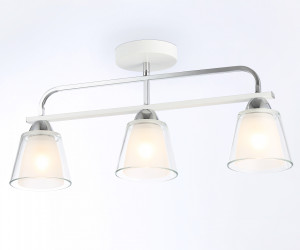 TR303233/3 WH/CH/CL/FR белый/хром/прозрачный/белый матовый E27*3 max 60W 550*120*250