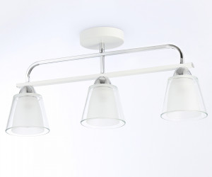 TR303233/3 WH/CH/CL/FR белый/хром/прозрачный/белый матовый E27*3 max 60W 550*120*250