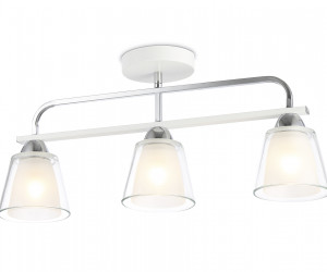 TR303233/3 WH/CH/CL/FR белый/хром/прозрачный/белый матовый E27*3 max 60W 550*120*250