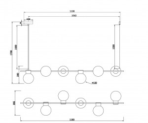 Подвесной светильник Freya FR5232PL-06B