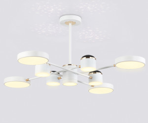 FL51627/9+4 WH/FGD белый/золото 132W 3000-6000K D850*370 (без ПДУ)