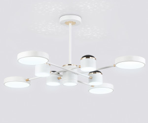 FL51627/9+4 WH/FGD белый/золото 132W 3000-6000K D850*370 (без ПДУ)