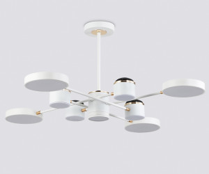 FL51627/9+4 WH/FGD белый/золото 132W 3000-6000K D850*370 (без ПДУ)