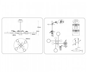 FL51629/9+4 BK/FGD черный/золото 132W 3000-6000K D850*370 (без ПДУ)