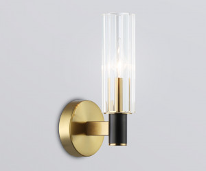 LH55517 BK/BS/CL черный/латунь/прозрачный E14 max 40W 120*100*250