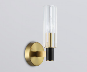 LH55517 BK/BS/CL черный/латунь/прозрачный E14 max 40W 120*100*250