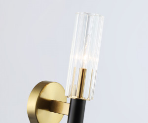 LH55517 BK/BS/CL черный/латунь/прозрачный E14 max 40W 120*100*250