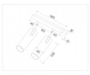 GL3901/2 WH белый LED 20W 4200К 48V 24° 180*45*182