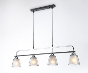 TR303244/4 BK/CH/SM/FR черный/хром/дымчатый/белый матовый E27*4 max 60W 870*120*780