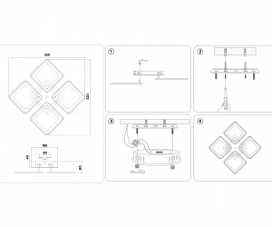 FA441/4 WH белый 72W 520*520*80 (ПДУ РАДИО 2.4G)