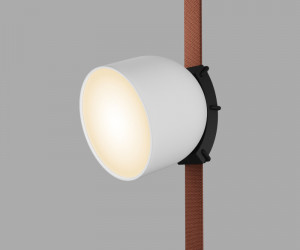 DK5543-WH+BK Поворотный светильник для трека-ремня Belty, серия Spot, со светодиодом, D100*H107мм, 48V DC, 12W, RA90, 120°, 3000K, IP20, белый с черным, алюминий