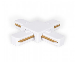 GL7082 WH белый коннектор Х-образный однофазный для соединения трековых шинопроводов