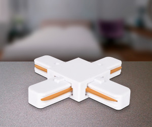 GL7082 WH белый коннектор Х-образный однофазный для соединения трековых шинопроводов