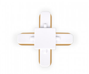 GL7082 WH белый коннектор Х-образный однофазный для соединения трековых шинопроводов