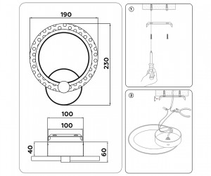 FA419 GD золото 6400K/3000K/4200K 12W 230*190*60