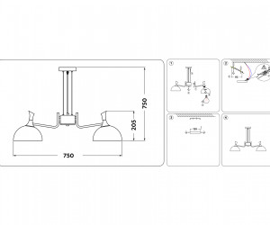 TR9082/5 BK/GD/SM черный/золото/дымчатый E27/5 max 40W D750*750