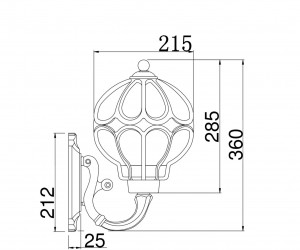 Настенный светильник (бра) Outdoor O024WL-01G