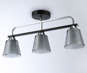 TR303235/3 BK/CH/SM/FR черный/хром/дымчатый/белый матовый E27*3 max 60W 550*120*250